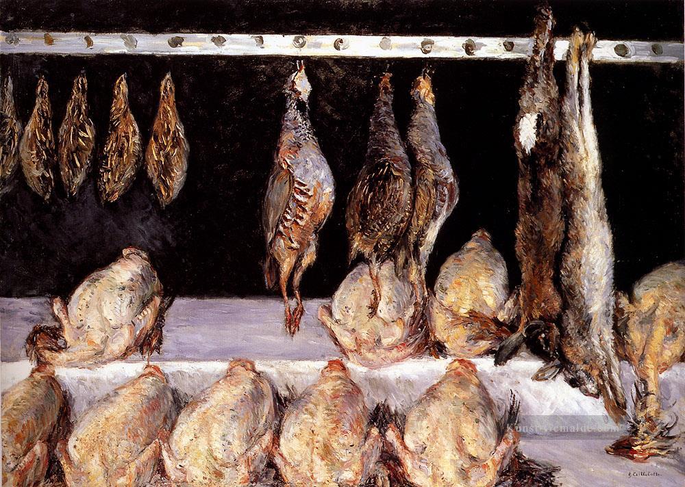 Anzeige von Hühnern und Spiel Vögelen Stillleben Gustave Caillebotte Ölgemälde